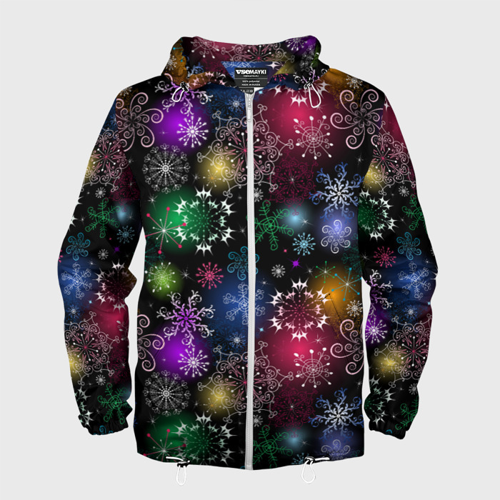 Мужская ветровка 3D Разноцветные узоры фото