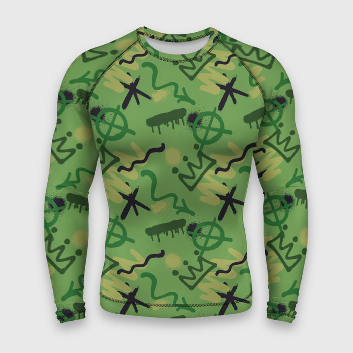 Мужской рашгард 3D Милитари граффити фото