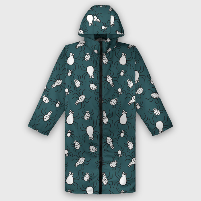 Дождевик унисекс 3D Пауки скет в полоску фото