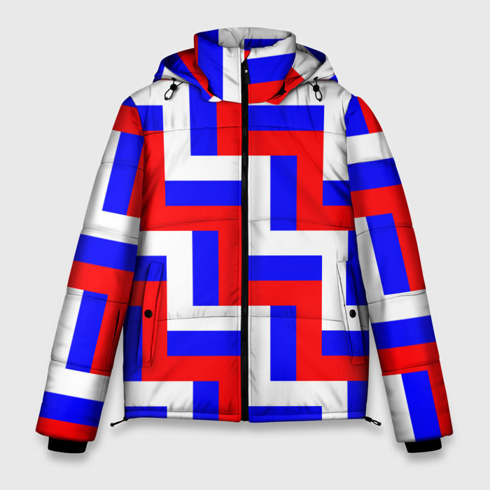 Мужская зимняя куртка 3D Плетение триколор фото