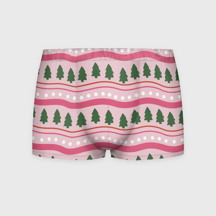 Мужские трусы 3D Новогодний свитер: розовый фото