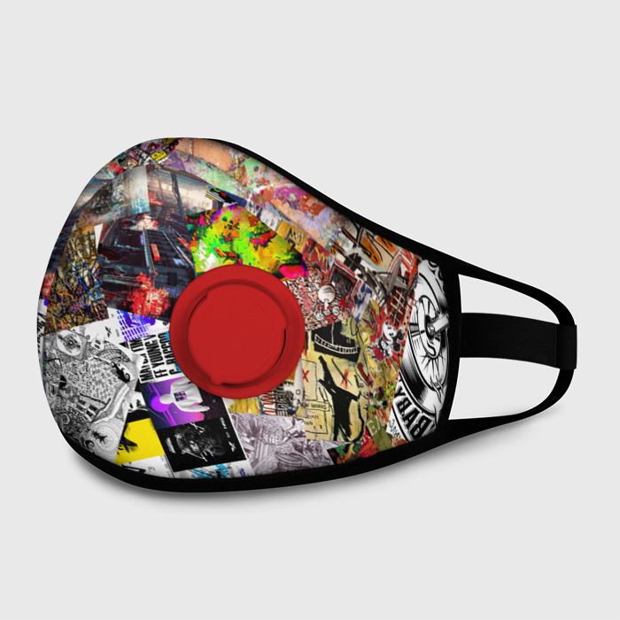 Маска из неопрена Очень пёстрый арт фото
