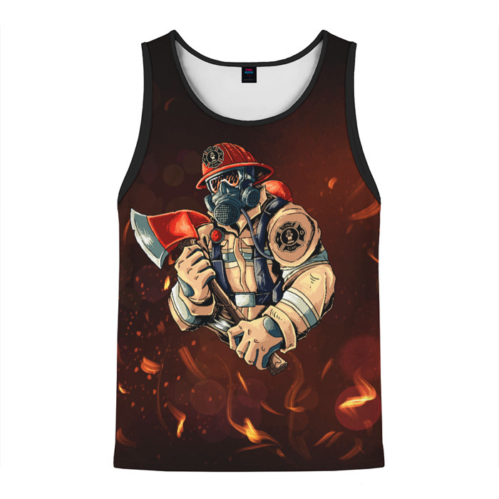 Мужская майка 3D Пожарный с топором фото
