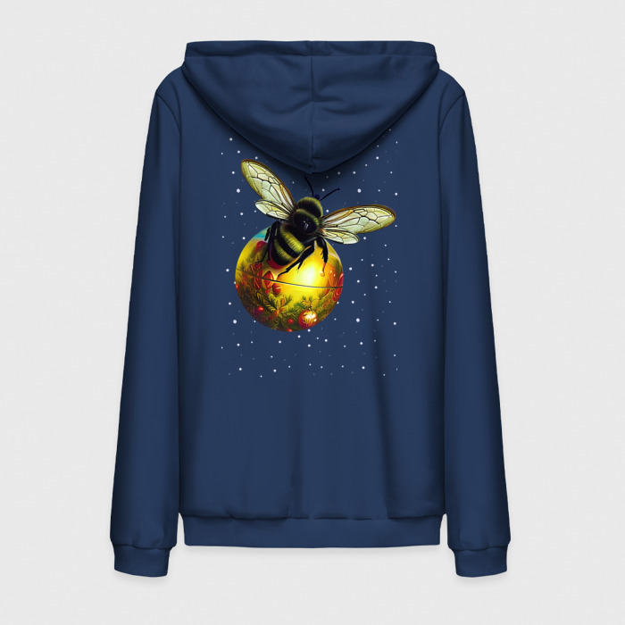 Мужская толстовка на молнии хлопок Пчелка на шаре фото