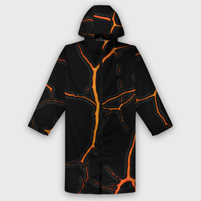 Дождевик унисекс 3D Оранжевые трещины фото