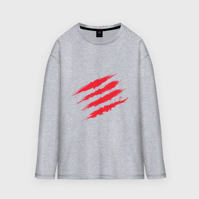 Мужской лонгслив oversize хлопок Четыре рваных полосы фото