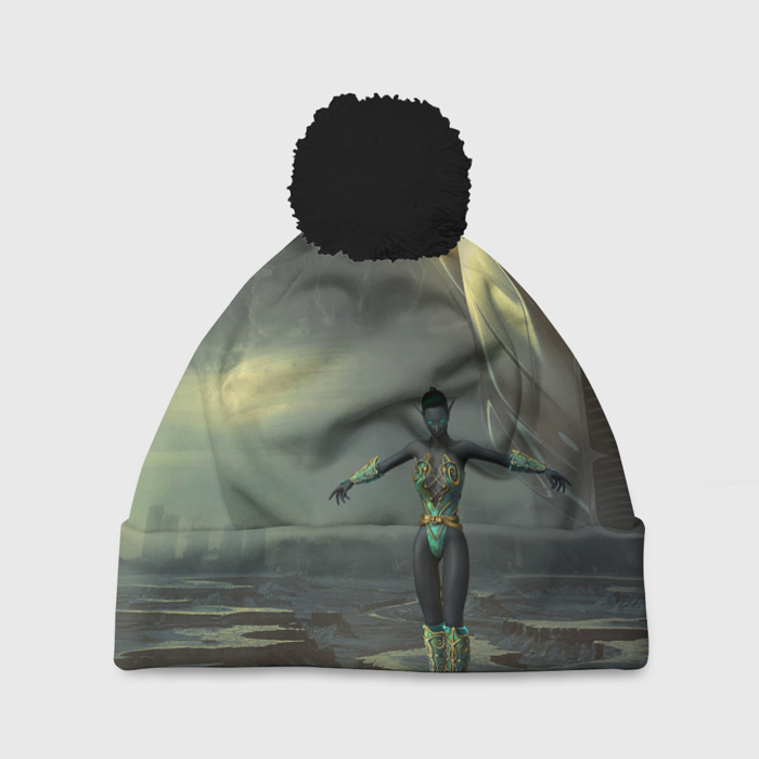 Шапка 3D c помпоном эльфийка в пустошах фото