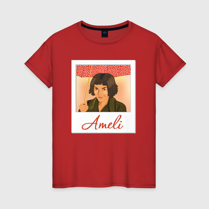 Женская футболка хлопок Амели с зонтом фото