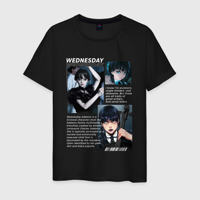 Мужская футболка хлопок Уэнсдэй цитаты фото