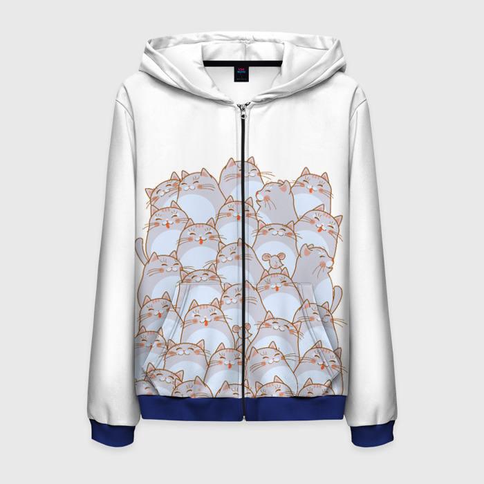 Мужская толстовка 3D на молнии Коты и мыши фото