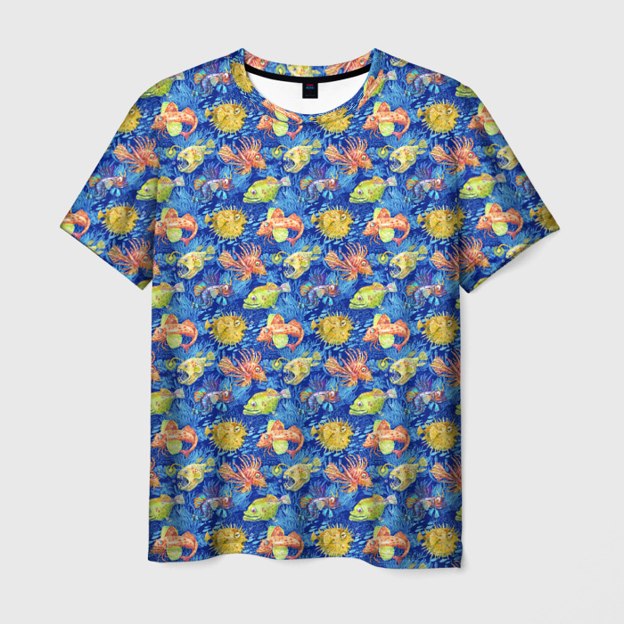 Мужская футболка 3D Смешные рыбы фото