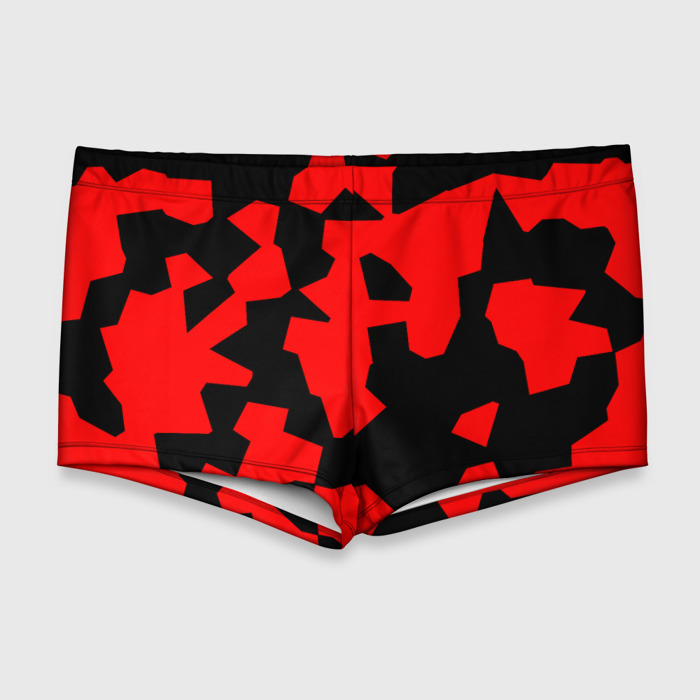 Мужские купальные плавки 3D черно красный авторский арт фото