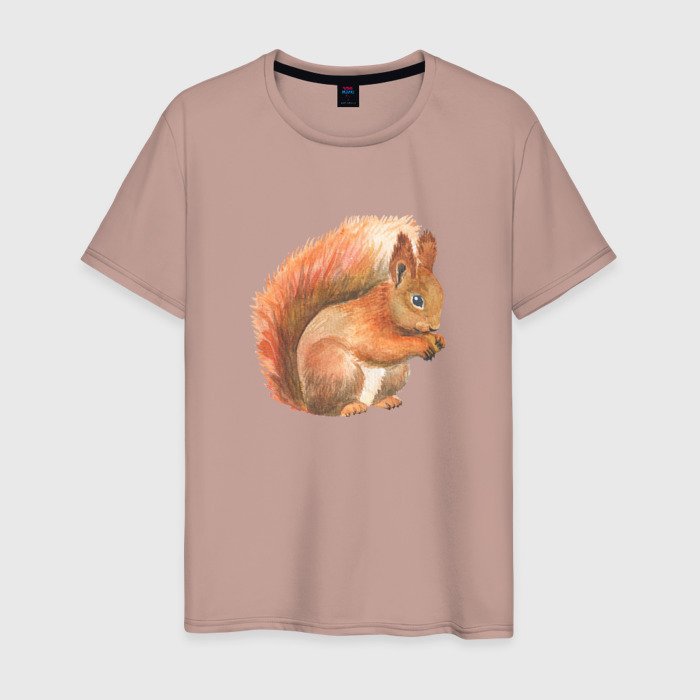 Мужская футболка хлопок Рыжая белочка фото