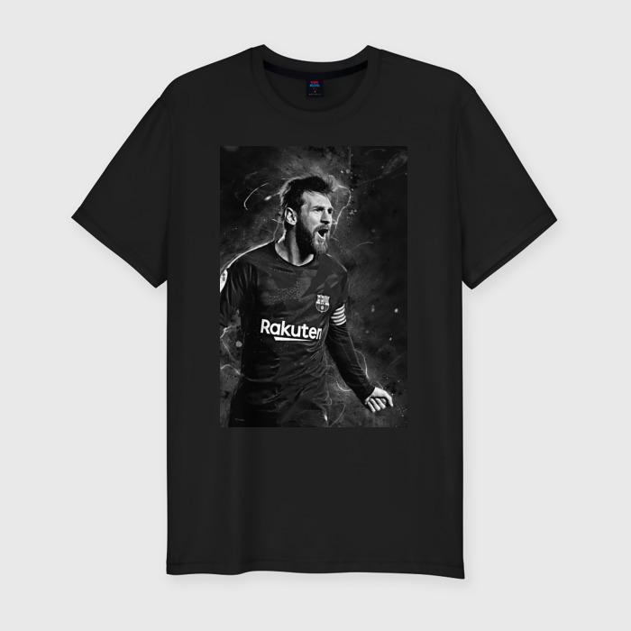 Мужская футболка хлопок Slim Футболист Месси фото