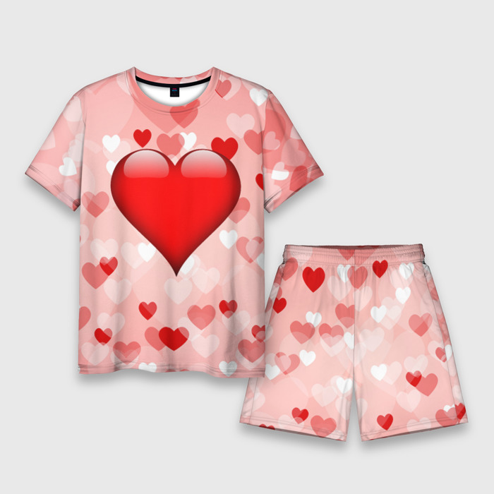 Мужской костюм с шортами 3D Огромное сердце фото