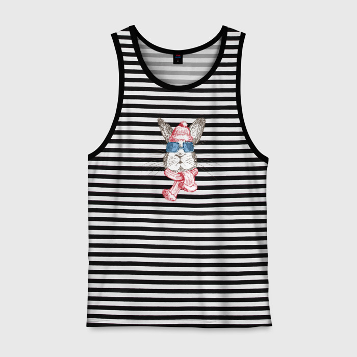 Мужская майка хлопок Кролик новый год фото