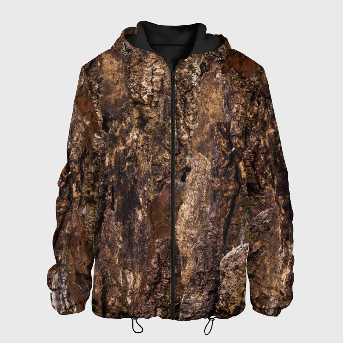 Мужская куртка 3D Кора на стволе дерева   мужской паттерн фото