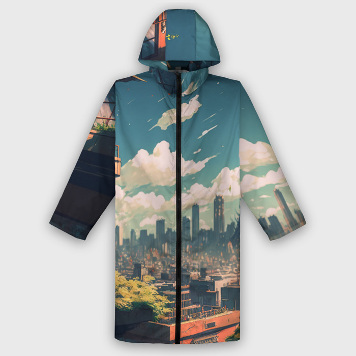 Дождевик унисекс 3D Вид на Токио будущего фото