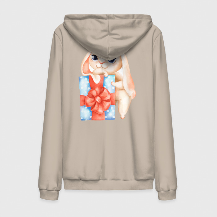 Мужская толстовка на молнии хлопок Зайчик с большим подарком фото