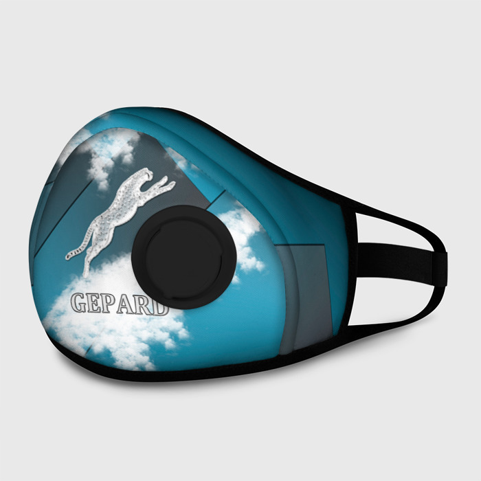 Маска из неопрена Гепард снежный фото