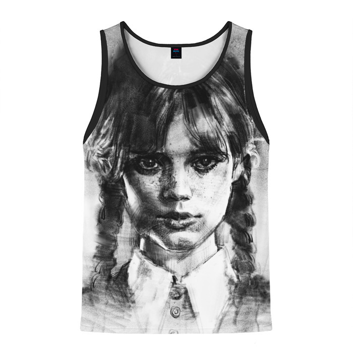 Мужская майка 3D Уэнсдэй рисунок фото