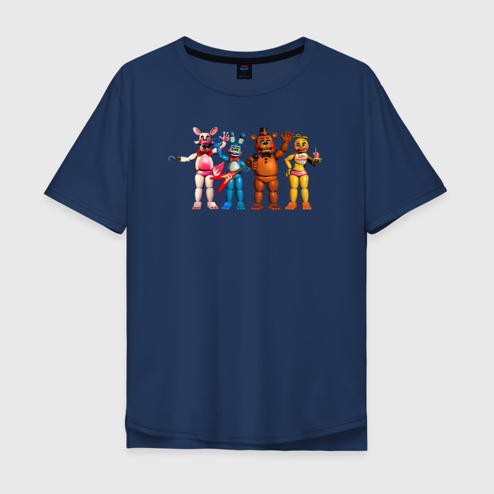 Мужская футболка хлопок Oversize Мангл, Той Бонни, Той Фредди и Той Чика фото