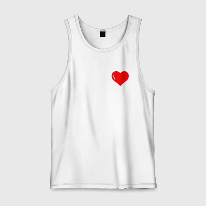 Мужская майка хлопок Глянцевое сердце фото