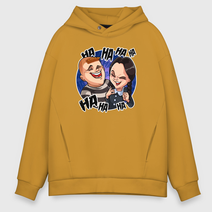 Мужское худи Oversize хлопок Уэнсдэй и Пагсли фото