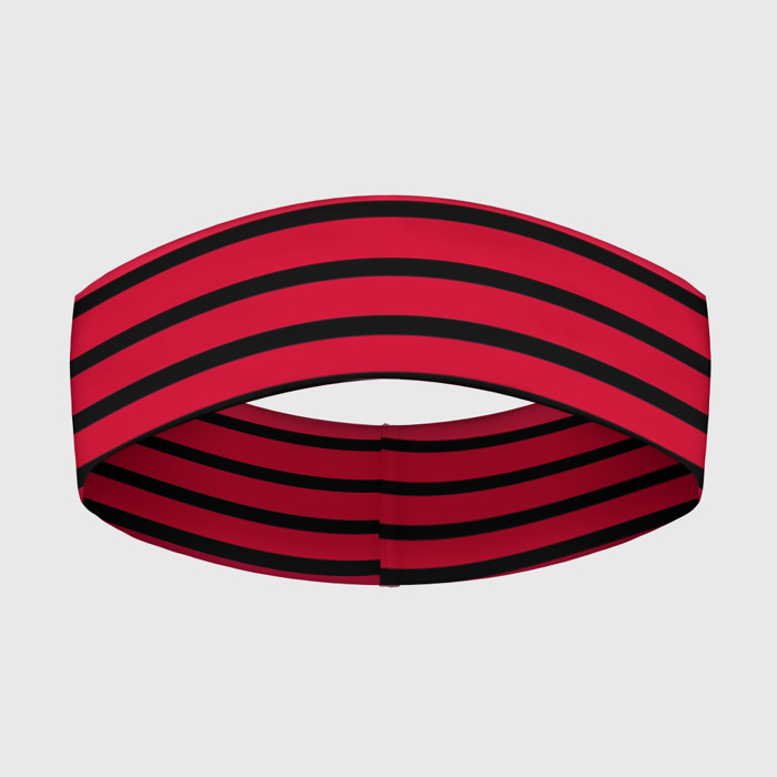 Повязка на голову 3D Красно черный полосатый узор фото