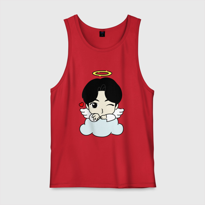 Мужская майка хлопок Jin   ангелочек из бтс фото