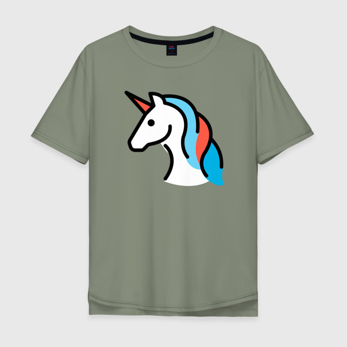 Мужская футболка хлопок Oversize Модный единорог фото