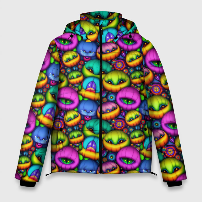 Мужская зимняя куртка 3D паттерн Маленькие Монстры наблюдают фото