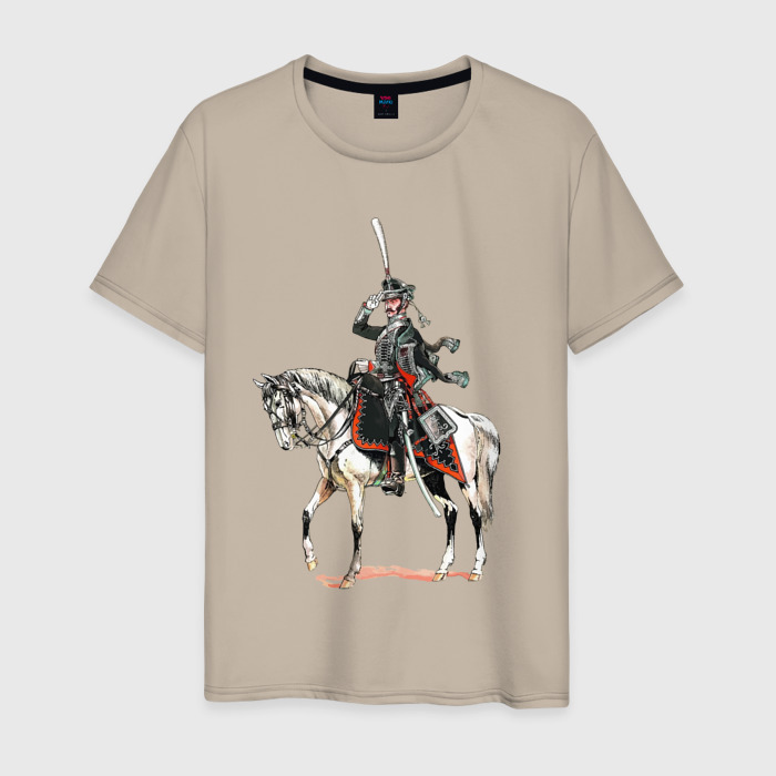 Мужская футболка хлопок Обер офицер Александровского гусарского полка    1812 г фото