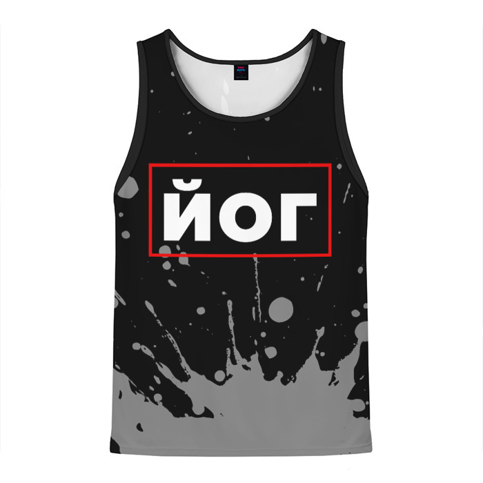 Мужская майка 3D Йог   в красной рамке на темном фото