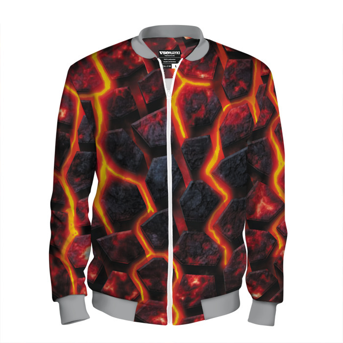 Мужской бомбер 3D Течёт лава фото