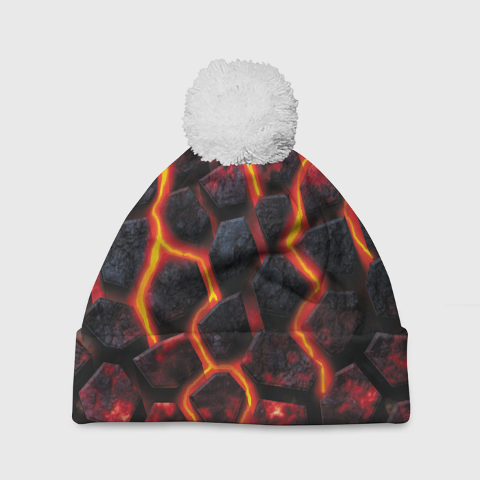 Шапка 3D c помпоном Течёт лава фото