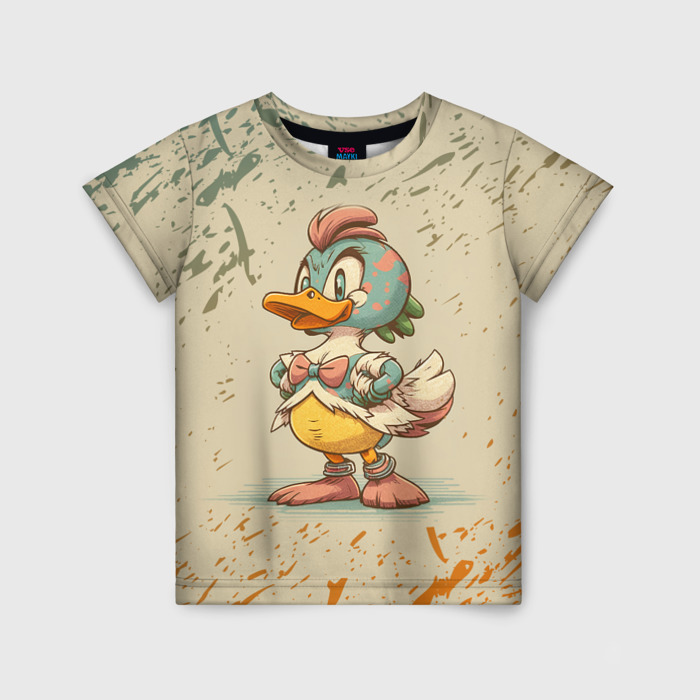 Детская футболка 3D Уверенная утка фото