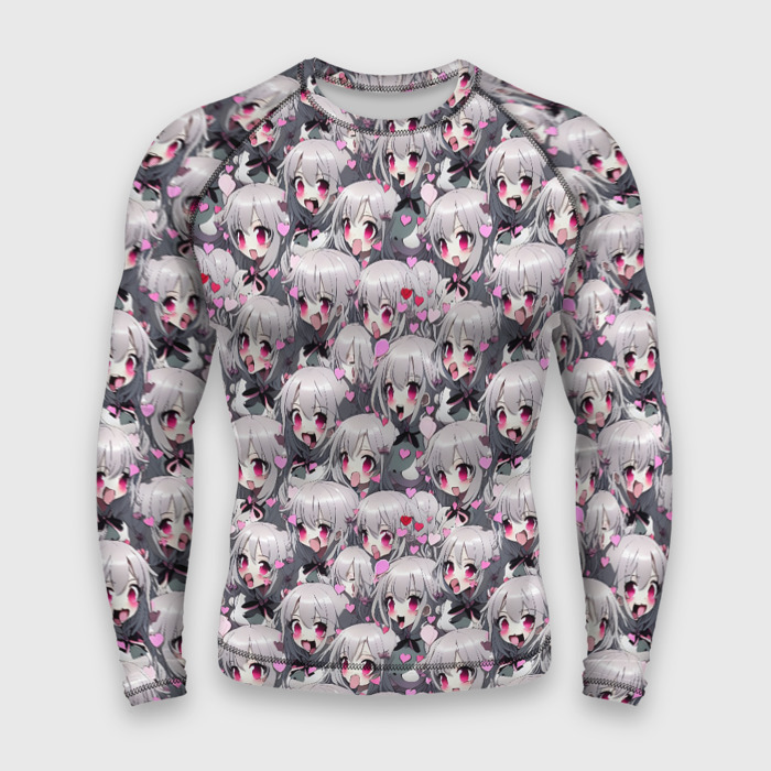 Мужской рашгард 3D Любовь и ахегао фото