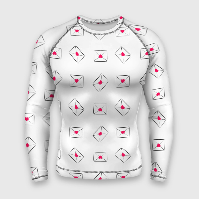 Мужской рашгард 3D Валентинки в конвертах фото