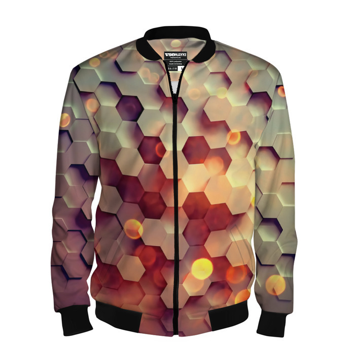 Мужской бомбер 3D Объемный шестиугольник фото