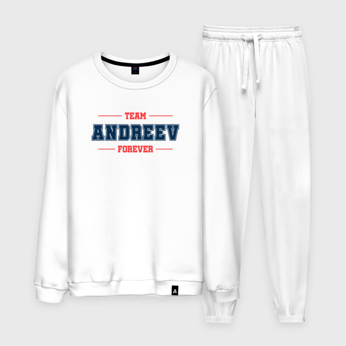 Мужской костюм хлопок Team Andreev forever фамилия на латинице фото