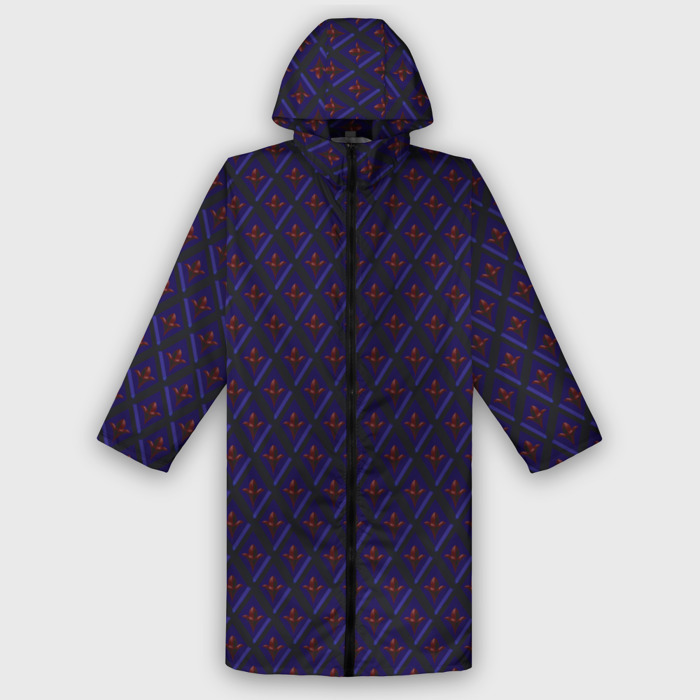 Дождевик унисекс 3D Синие ромбы фото