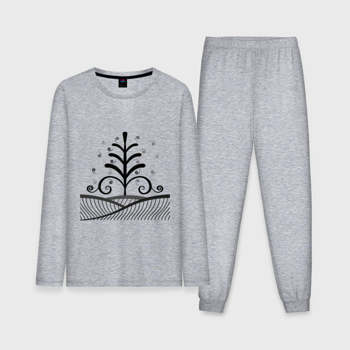 Мужская пижама с лонгсливом хлопок Силуэт дерева фото