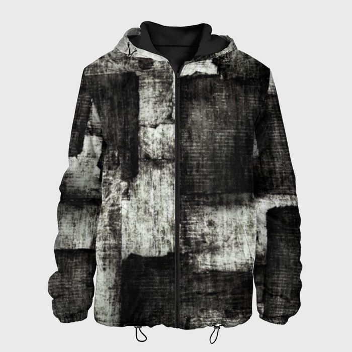 Мужская куртка 3D Белый и чёрный абстракт фото