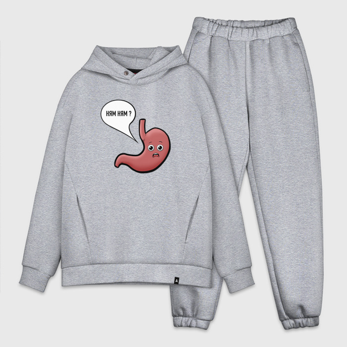 Мужской костюм oversize хлопок Желудок ням фото