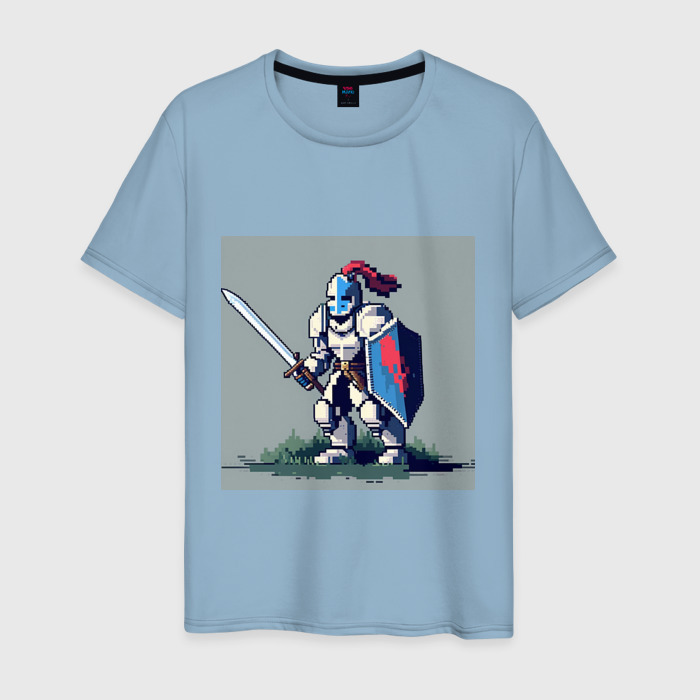 Мужская футболка хлопок Пиксельный рыцарь фото