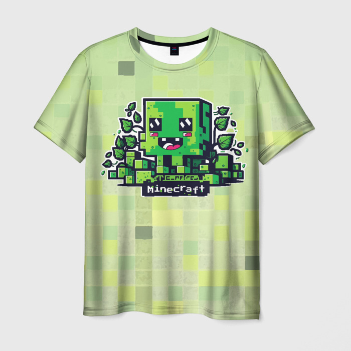 Мужская футболка 3D Милашка криппер на кубическом фоне фото