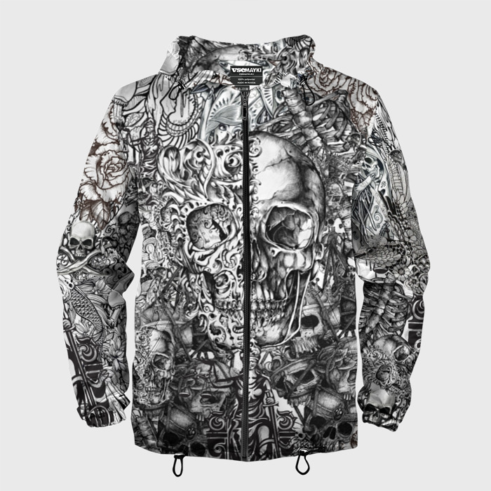Мужская ветровка 3D Татуировки черепов фото