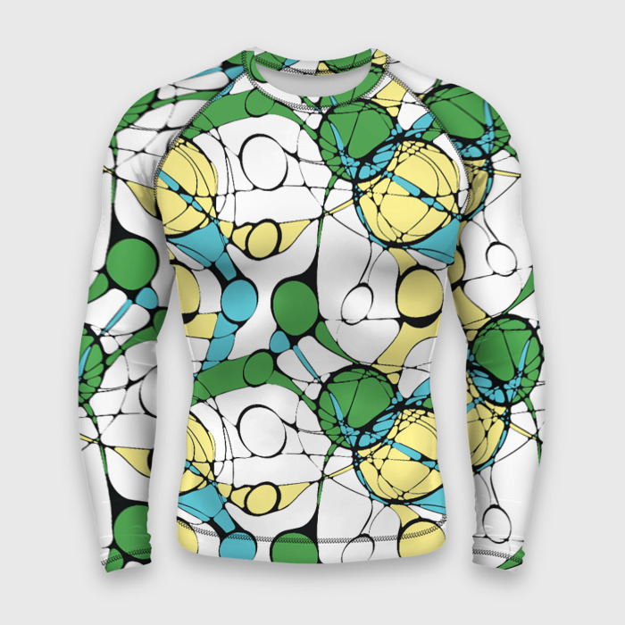 Мужской рашгард 3D Цветной нейрографический узор фото