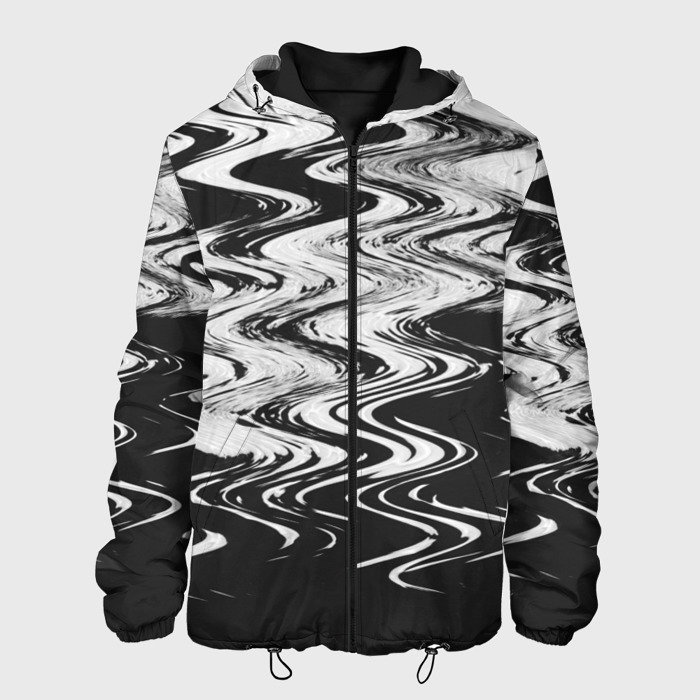 Мужская куртка 3D Чёрная вода паттерн фото